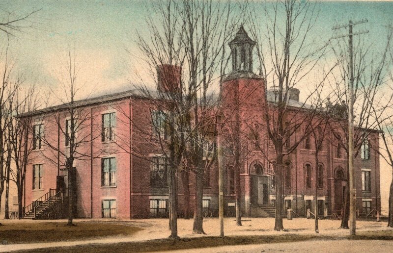 1907 Hand Colored Postcard Central School Dowagiac Michigan pc1704