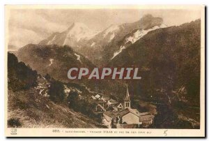 Old Postcard village of Aas and peak Ger