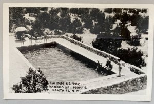Swimming Pool Rancho Del Monte Santa Fe NM Real Photo Postcard PC190