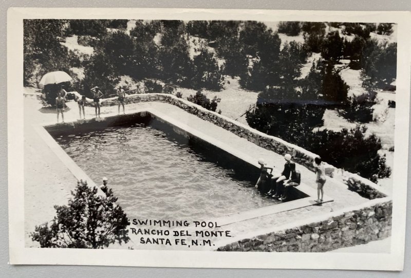 Swimming Pool Rancho Del Monte Santa Fe NM Real Photo Postcard PC190