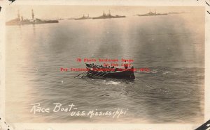 US Navy, RPPC, USS Mississippi Race Boat, Photo