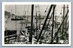 NEAH BAY WA FISHING FLEET VINTAGE REAL PHOTO POSTCARD RPPC