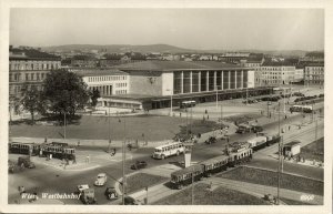 austria, VIENNA WIEN, Westbahnhof, Railway Station, Tram (1950s) RPPC Postcard