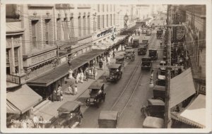 Honolulu HI Fort Street Mettleton Shoe Store Victrolas 1930s RPPC Postcard E86