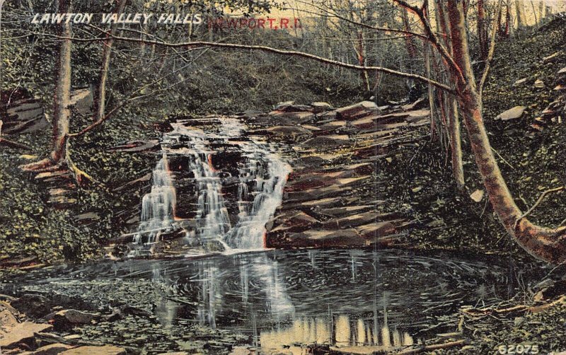 LAWTON VALLEY FALLS RHODE ISLAND-1 OF ONLY 2 WATERFALLS IN RI~1911 POSTCARD