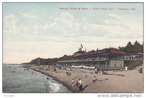 CLEVELAND, Ohio, PU-1908; Bathing Pavilion & Beach, Euclid Beach Park