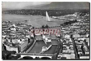 Modern Postcard Geneve Bridges On The Rhone and the harbor