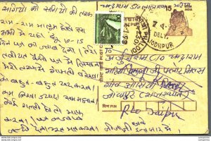 India Postal Stationery Tiger 15 Phalodi cds