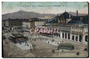 Postcard Old Nice Place Massena Casino Municipal Tramway