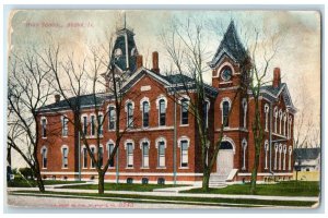 1909 High School Exterior Roadside Boone Iowa IA Posted Vintage Trees Postcard