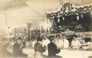 Postcard  C1910 Arizona Prescott Owl Drug store Interior lunch counter AZ24-2845