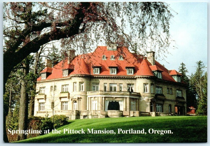 Postcard - Springtime at the Pittock Mansion, Portland, Oregon