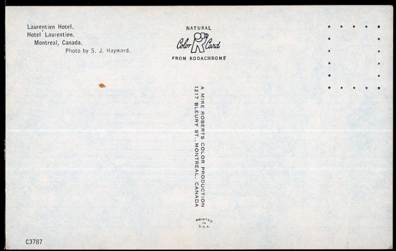 Quebec ~ Laurentien Hotel MONTREAL ~ Chrome 1950s-1970s