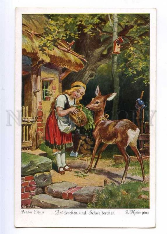 190013 Brother Grimm Sister & DEER by HINKE Vintage Uvachrom