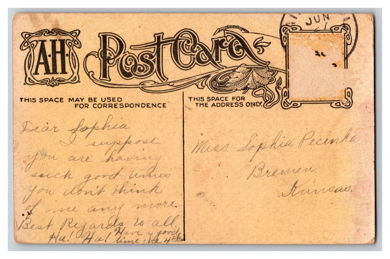 Post Haste Telegram Postcard Vintage ©1907 Postmarked 