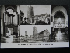 Norfolk SOUTH WALSHAM ST. Mary's Churches 4 Image Multiview - Old RP Postcard