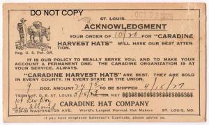 Caradine Hat Co. St Louis MO