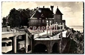 Thonon Old Postcard The Castle of Sonnaz and the funicular station