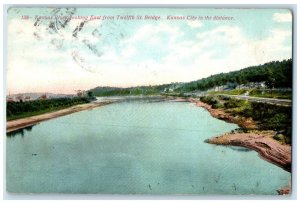 1910 Kansas River St. Bridge Kansas City Armourdale Station Kansas KS Postcard
