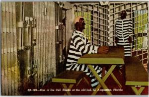 Cell Block, Jail, St Augustine Florida Prisoners FL c1961 Vintage Postcard O11