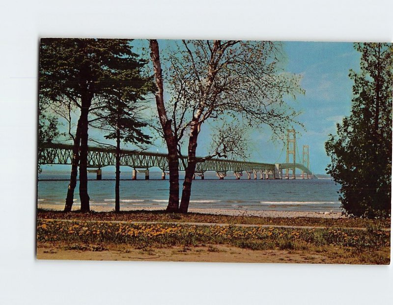 Postcard Mackinac Bridge, Michigan