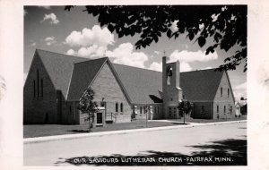 RPPC  Fairfax  Minnesota Lutheran Church   Real Photo Postcard  c1950