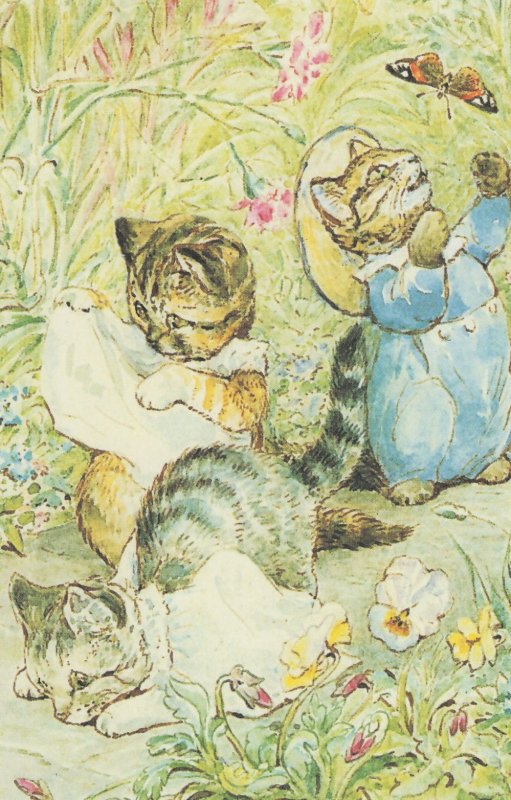 The Tale Of Tom Kitten Moppet & Mittens Cats Beatrix Potter Postcard