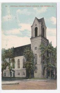 Central Presbyterian Church Des Moines Iowa postcard