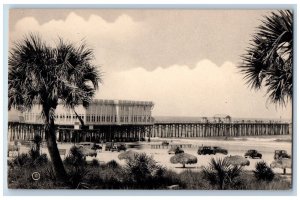 Daytona Beach Florida Postcard Fishing Pier Casino Worlds c1940 Vintage Unposted