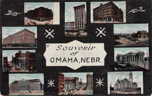Nebraska OMAHA Large Letter Greetings Multiview 1914 Vintage Postcard