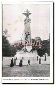 Paris Postcard Ancient Monument Gambetta