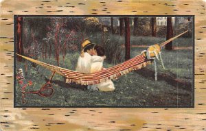 A Kiss Man and Woman Kiss in Hammock Tennis Unused 