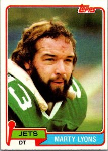 1981 Topps Football Card Marty Lyons New York Jets sk10295