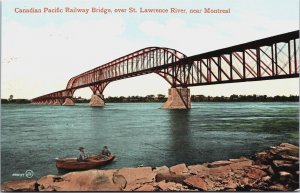 Canada Canadian Pacific Railway Bridge St Lawrence River Montreal Postcard C093
