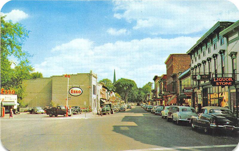 Boonville NY Main Street Esso Gas Station Store Front's Old Cars