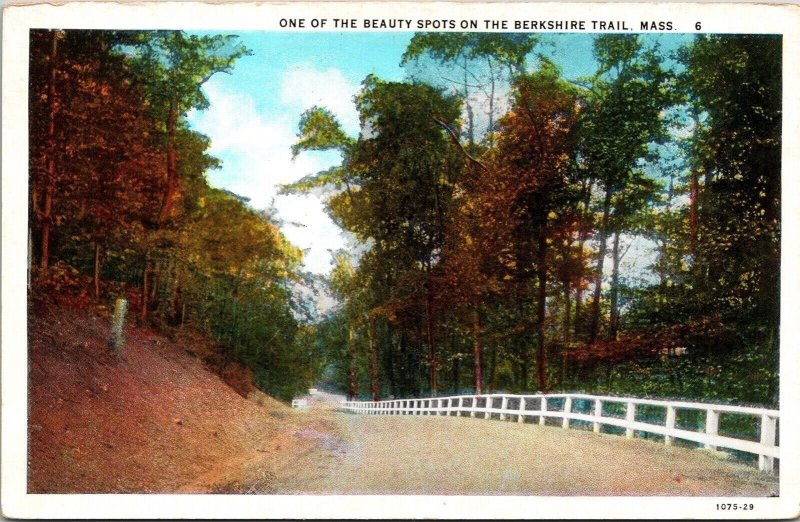 Berkshire Trail Massachusetts Scenic Countryside Landscape WB Postcard 