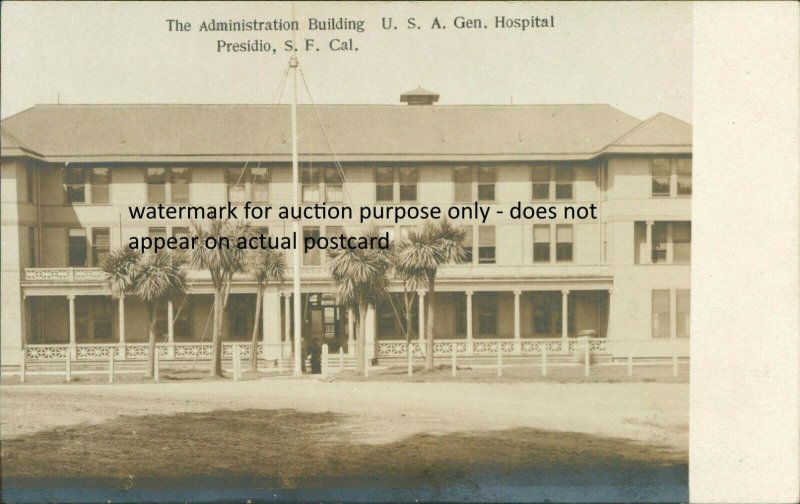 rare San Francisco *RPPC* Administration Building, Hospital - Presidio - SF, CA 