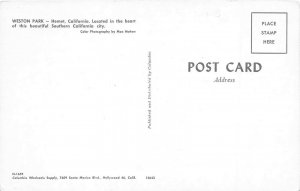 Hemet California 1960s Postcard Weston Park 