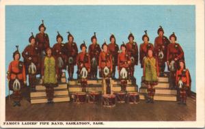 Famous Ladies Pipe Band Saskatoon Saskatchewan SK Vintage Postcard D39