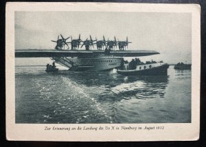 Mint Dornier DOX Seaplane RPPC Postcard Biggest In The World Hamburg Landing