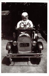 A93/ Children Real Photo RPPC Reprint Postcard c1910 Pedal Car License Plate 12
