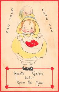 Heart Child Cartoon Valentine Greeting Antique Postcard K28891 