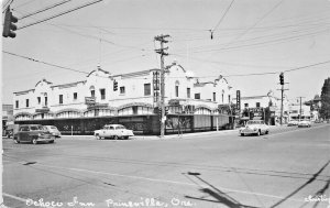 Prineville OR Ochoco Inn & Hotel Street View Old Cars Real Photo Postcard