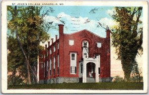 1932 Saint John's College Annapolis Maryland MD Parish Posted Postcard