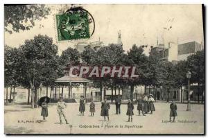 Old Postcard Doves Place de la Republique Children