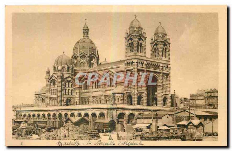 Old Postcard Les Petits Tableaux de Provence Marseille New Cathedral built in...