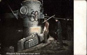 Pittsburgh Penn PA Carnegie Steel Co Pouring Into Moulds Industry c1910 Postcard