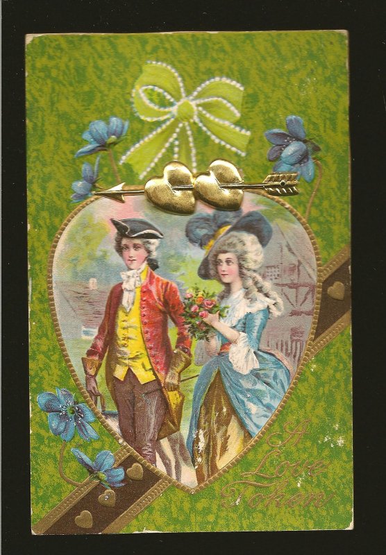 Vintage A LOVE TOKEN Ornate Stedman Bros Brantford Canada Postcard