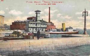 Fire Boat New Yorker The Battery New York City NYC NY 1907 postcard