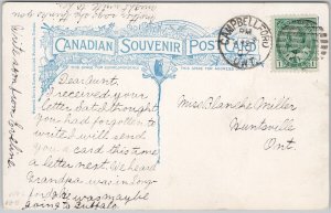 Bridge and Dam Campbellford Ontario ON Canada 1907 Postcard D96